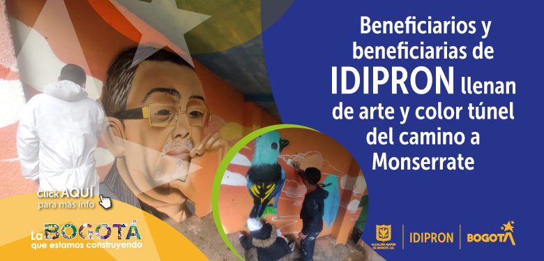 Beneficiarios y beneficiarias de IDIPRON llenan de arte y color túnel del camino a MonserrateBeneficiarios y beneficiarias de IDIPRON llenan de arte y color túnel del camino a Monserrate  Un grupo de 25 beneficiarios y beneficiarias de IDIPRON, realizaron
